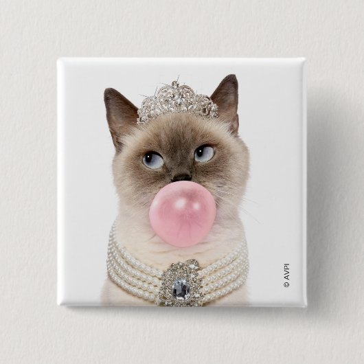 Princess Cat Bgloebel gom Vierkante Button 5,1 Cm (Voorkant)