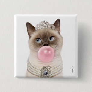 Princess Cat Bgloebel gom Vierkante Button 5,1 Cm