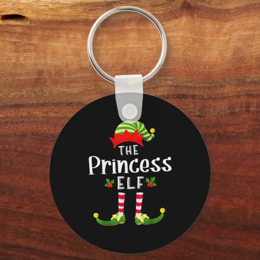 Princess Christmas Elf Matching Pajama X-mas Party Sleutelhanger (Voorkant)
