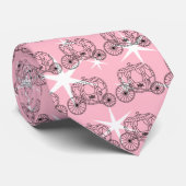 Princess Coach Design in zwart-roze. Stropdas (Opgerold)