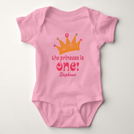 Princess Crown 1st Birthday Custom Tutu shirt (Voorkant)