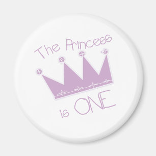 Princess Crown 1st Birthday Magneet