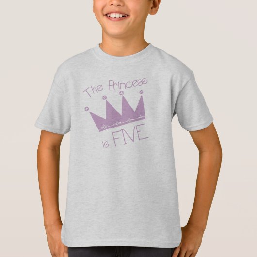 Princess Crown 5th Birthday T-shirt (Voorkant)