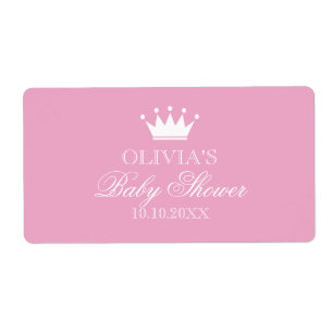 Princess crown baby shower waterfles stickers