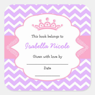 Princess Crown Boekplaten / meisje baby shower Vierkante Sticker