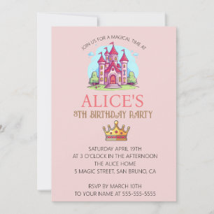 Princess Crown Castle Invitation Anniversaire