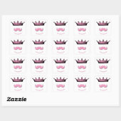 Princess Crown en Mustache Vierkante Sticker (Vel)