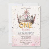 Princess Crown Fairytale 1st Birthday Kaart (Voorkant)