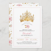 Princess Crown Fairytale Invitation d'anniversaire (Devant / Derrière)