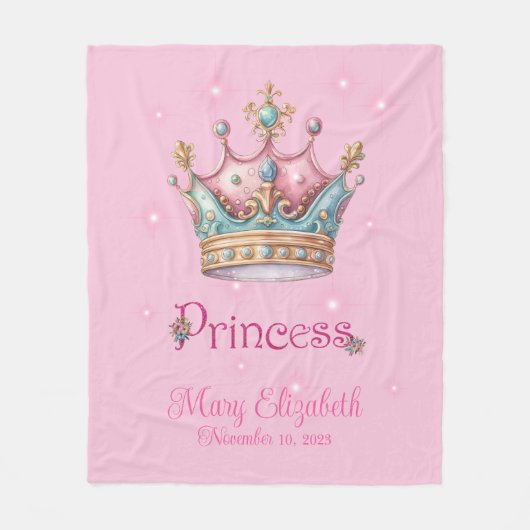 Princess Crown Fleece Deken (Voorkant)