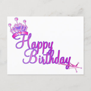 Princess Crown Happy Birthday Holiday Briefkaart