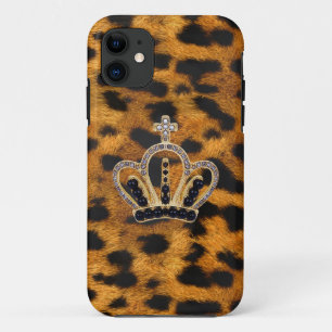 Princess Crown Leopard Fur iPhone 5 Hoesje