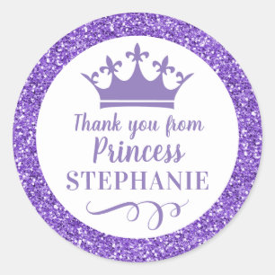 Princess Crown Paars Dank u wel voor uw voorliefde Ronde Sticker