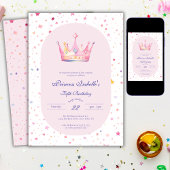Princess Crown Pastel Roze Sprookje 5e verjaardag Kaart