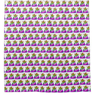 Princess Crown Rainbow Emoji Poop Douchegordijn