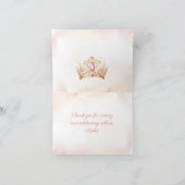 Princess Crown Rose Gold Carte de remerciements (Intérieur)