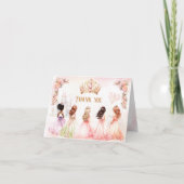 Princess Crown Rose Gold Carte de remerciements (Devant)