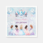 Princess Crown Roze Paarse Winter Meisje Verjaarda Servet (Voorkant)