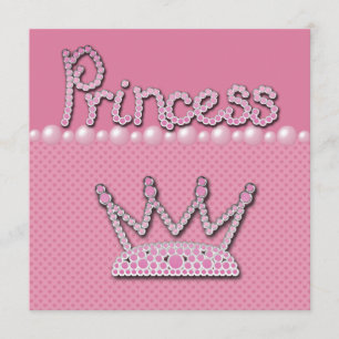 Princess Crown Shoes & Jewel Pacifier Baby shower Kaart