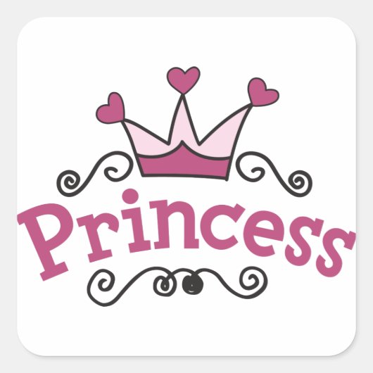 Princess Crown Vierkante Sticker (Voorkant)