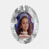 Princess Custom Photo Metal Christmas Ornament (Voorkant links)