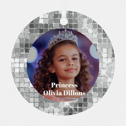 Princess Custom Photo Metal Christmas Ornament (Voorkant)