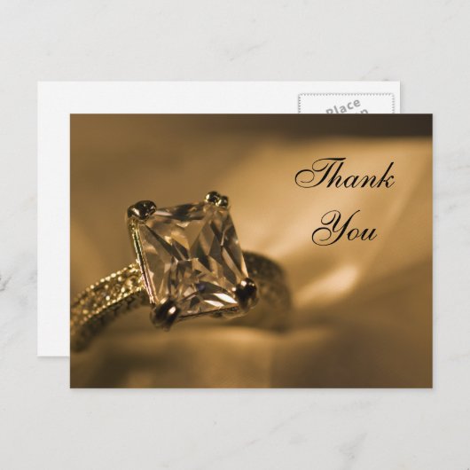 Princess Cut Diamond Ring Wedding Briefkaart (Voorkant / Achterkant)