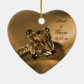 Princess Cut Diamond Verloving Ring Keramisch Ornament (Achterkant)