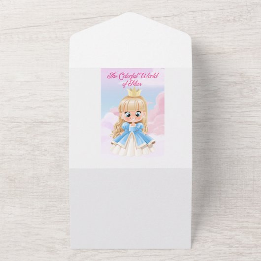 Princess dagboek all in one uitnodiging (Buitenkant)