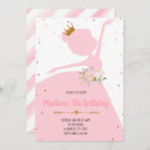 Princess Danparty-uitnodiging Kaart (Voorkant / Achterkant)