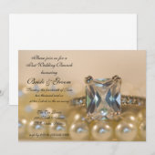 Princess Diamanten Ring Parels Post Trouw Brunch Kaart (Voorkant / Achterkant)