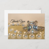 Princess Diamond Pearl Wedding Flat Kaart (Voorkant / Achterkant)