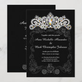 Princess Diamond Tiara Huwelijksuitnodiging 5 x 7 Kaart (Voorkant / Achterkant)