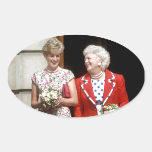 Princess Diana-Barbara Struik Ovale Sticker