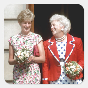 Princess Diana-Barbara Struik Vierkante Sticker