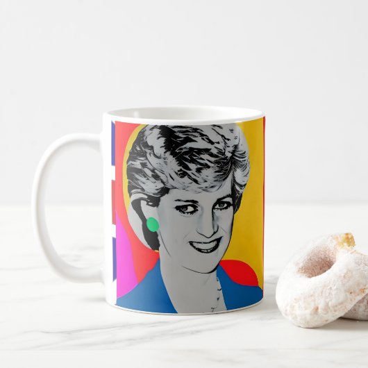 Princess Diana Pop Art Mok (Met donut)
