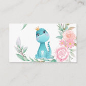 Princess Dinosaur Peony Diaper Raffle Baby shower Visitekaartje (Achterkant)