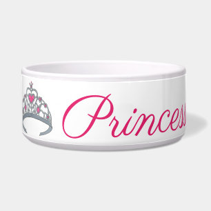 Princess Dog Pink Silver Tiara Royalty Queen Crown Voerbakje