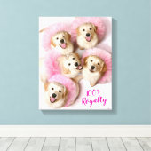 Princess Dogs in Tiaras Canvas Afdruk (Insitu (Houten vloer))