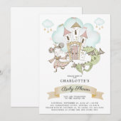 Princess Dragon Baby shower Kaart (Voorkant / Achterkant)