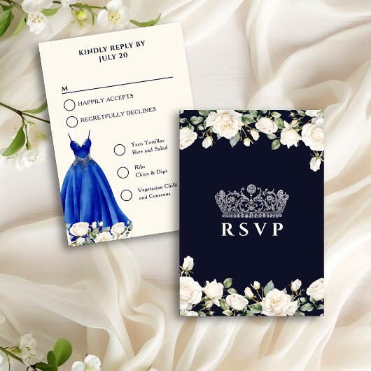 Princess Dress Blue Quinceanera Menu Options