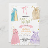 Princess Dresses Birthday Invitation (Devant / Derrière)