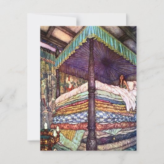 Princess en de Pea-uitnodiging Kaart (Voorkant)