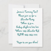 Princess en de Pea-uitnodiging Kaart (Achterkant)