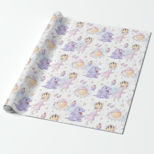 Princess en drakenpapier cadeaupapier
