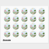 Princess en haar kasteel ronde sticker (Vel)