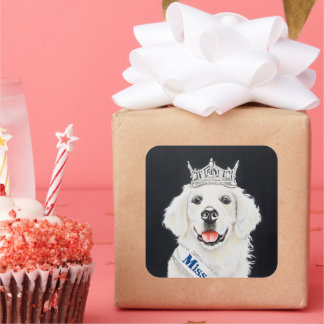 Princess English Retriever Vierkante Sticker