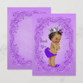 Princess Ethnic Merci Baby shower violet cadre (Devant / Derrière)