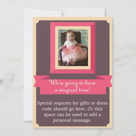 Princess Fairy Tale Invitation pour le premier ann (Dos)