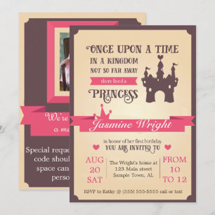Princess Fairy Tale Invitation pour le premier ann